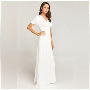 Show Me Your MuMu White Wrap Bridesmaid Dress